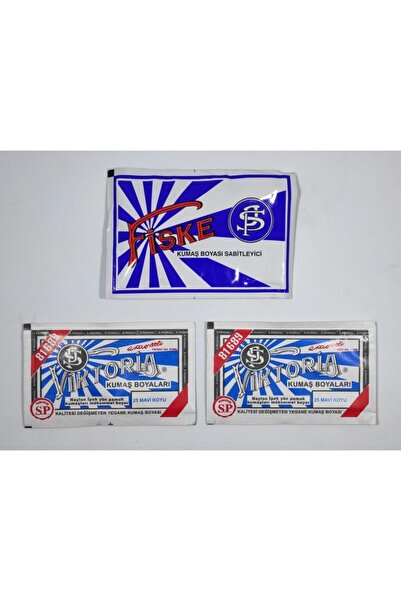 Viktoria No:25 Kumaş Boyası Koyu Mavi (2 ADET) Boya Sabitleyici Fiske