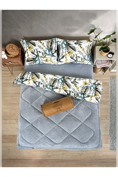 Sudemhome Double Double Sided Luxury Welsoft Elite Quilt Soft Fleece Quilt and Pillow Case Asian Gray