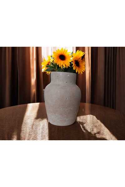 Concept ONYX by CEHRELI Doğal Taş Traverten Mermer El Yapımı Vazo (İhracat Ka...