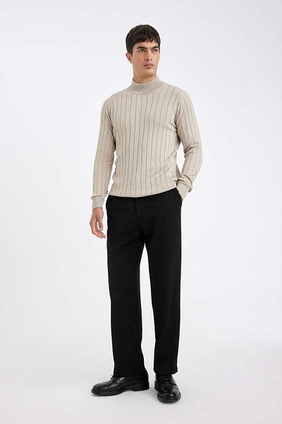 DeFacto Pulover de tricotaj jacquard cu jumătate de gât, cu croiala standard, D2943AX24AU