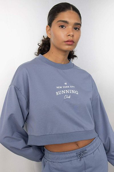 DeFacto Hanorac sport oversize cu imprimeu cu decolteu - C9405ax24au
