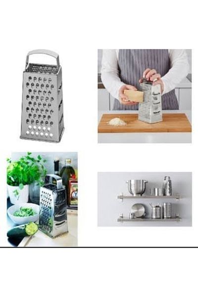 IKEA مجموعة مكونة من 4 قطع - مبشرة دقيق إيدياليسك، هراسة الثوم الفولاذية Frk Concis