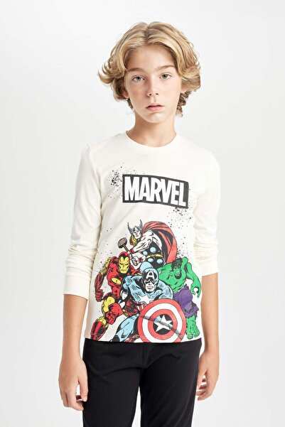 DeFacto Erkek Çocuk Pijama Takımı Marvel Comics Uzun Kollu Üst Uzun Alt D3626A824WN