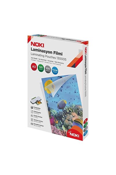 Noki A3 Laminasyon Filmi 125 Mikron 100'lü Paket 130005