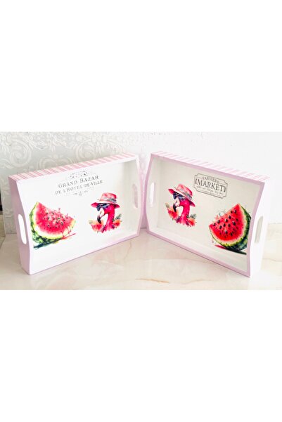 Kumsal Hobi Sanat Watermelon Themed Design Double Tray