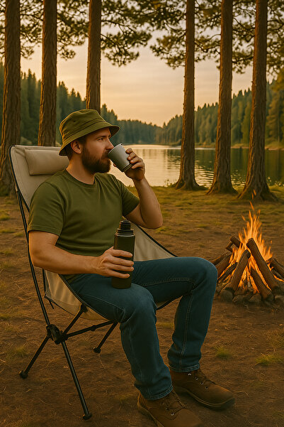 Black Island Delüks Pratik Kamp Sandalyesi Krem