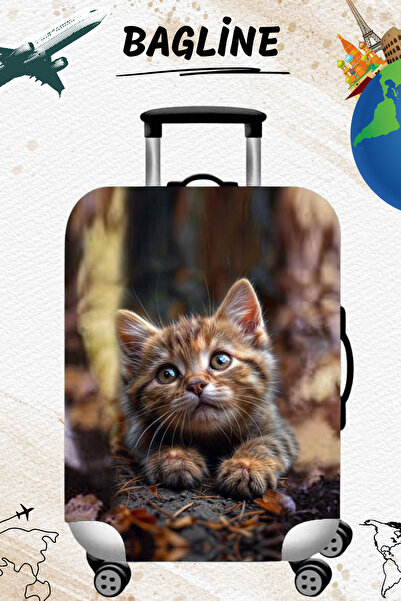 Bagline حقيبة متينة من القماش المرن من الليكرا مطبوع عليها قطة