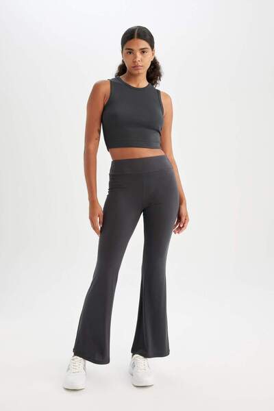 DeFacto DeFactoFit Crop Rundhalsausschnitt Modal Sport Basic Unicolor Tanktop D6038AX24AU