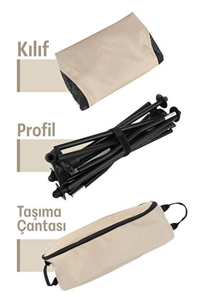 Black Island Delüks Pratik Kamp Sandalyesi Krem