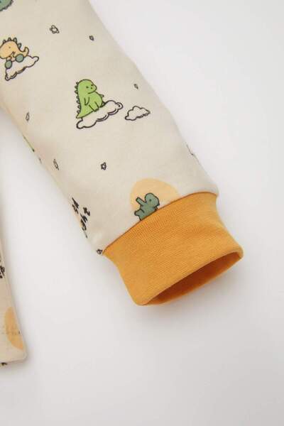 DeFacto Baby Boy Pajamas Set Dinosaur Printed Long Sleeve Top Long Bottom D3437A524Wn