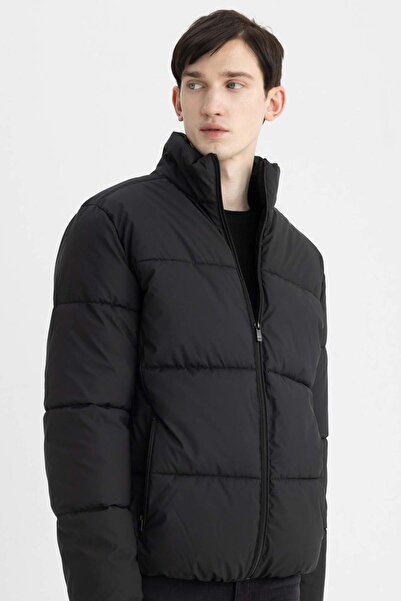 DeFacto Su İtici Slim Fit Şişme Mont Dar Kesim Dik yaka Fermuarlı Cepli Astarlı C5631AX24WN