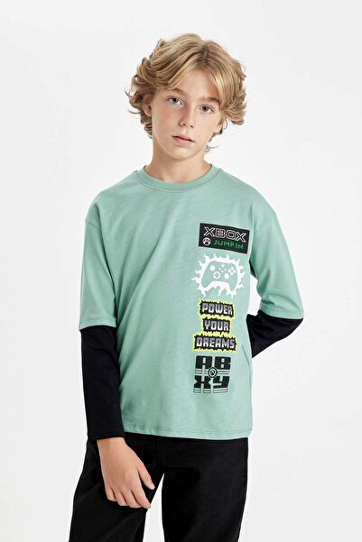 DeFacto Μακρυμάνικο μπλουζάκι με στάμπα Xbox για αγόρια D1320A824AU