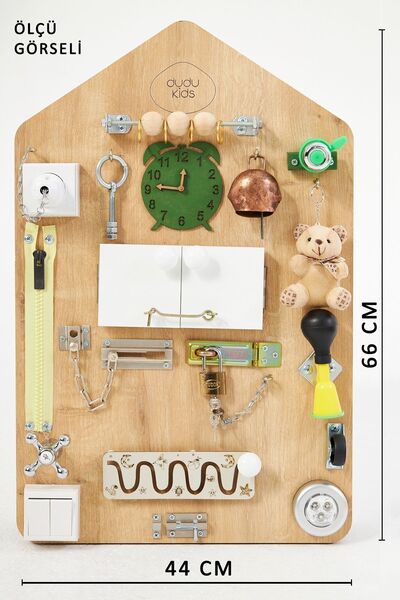 dudu kids Montessori Aktivite Tahtası - Duyusal Gelişim Panosu - Etkinlik Tah...