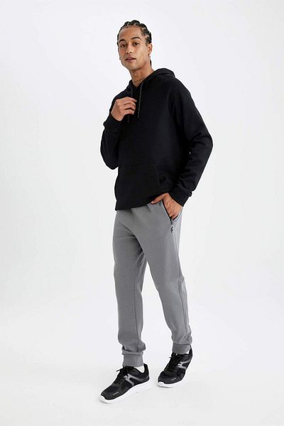 DeFacto Fit Sportsman - Pantaloni de sport Jogger, Buzunare Slim Fit Basic Croială dreaptă
