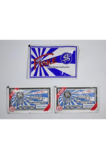 Viktoria No:24 Kumaş Boyası Mavi Orta (2 ADET) Boya Sabitleyici Fiske