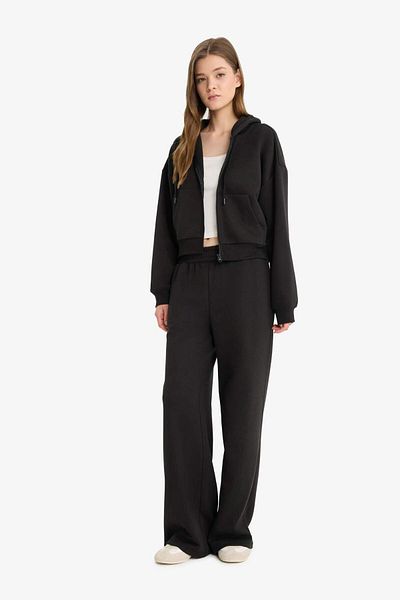 DeFacto Hanorac Coool Standard Fit Basic Solid cu buzunar cangur cu fermoar Z7069AZ24WN