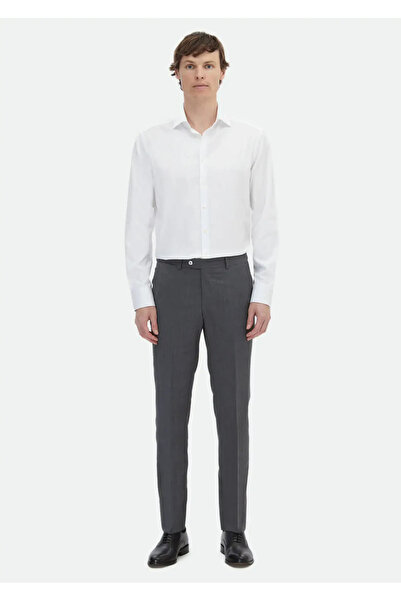 Ramsey Λευκό ριγέ κανονική εφαρμογή υφαντό κλασικό 100% βαμβακερό πουκάμισο