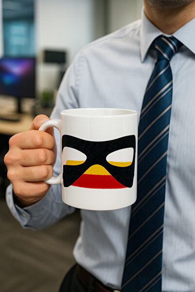 Favor Ticaret Osimhen Maskeli Tasarım Sarı Kırmızı Hediye Taraftar Kupa Mug B...