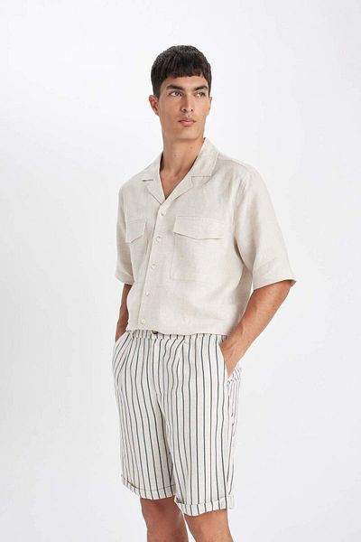DeFacto Sommer-Bermudashorts aus Leinenmischung D4261AX24SM
