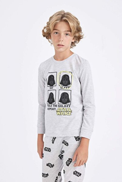 DeFacto Erkek Çocuk Pijama Takımı Star Wars Uzun Kollu Üst Uzun Alt D5094A824WN