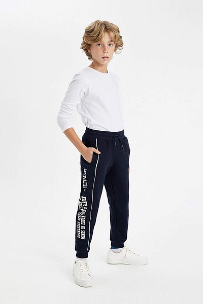 DeFacto Marineblau bedruckt – Jogginghose mit elastischem Bund, Tasche – Jungen C9288a824au