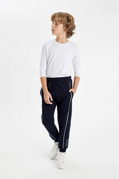 DeFacto Marineblau bedruckt – Jogginghose mit elastischem Bund, Tasche – Jungen C9288a824au