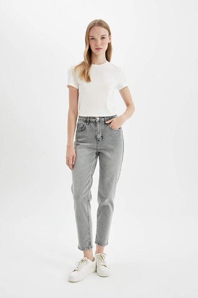 DeFacto Blugi comozi cu talie înaltă până la gleznă - Comfort Mom Fit D4304AX24AU