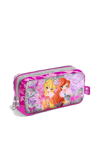 winx Yaygan 62166 - Simli Winx Okul Kalem Çantası /