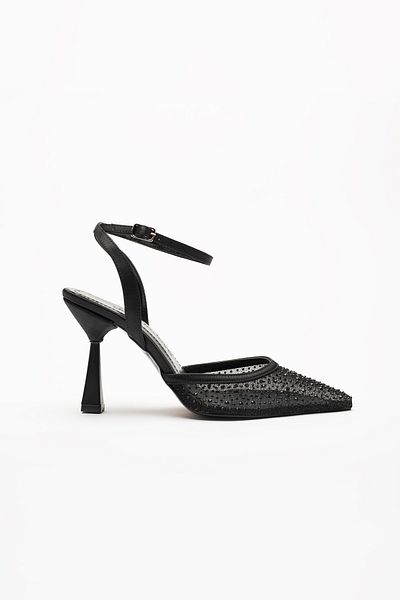Sister in Love Lorenza Ankle Strap Stone Detailed Stiletto