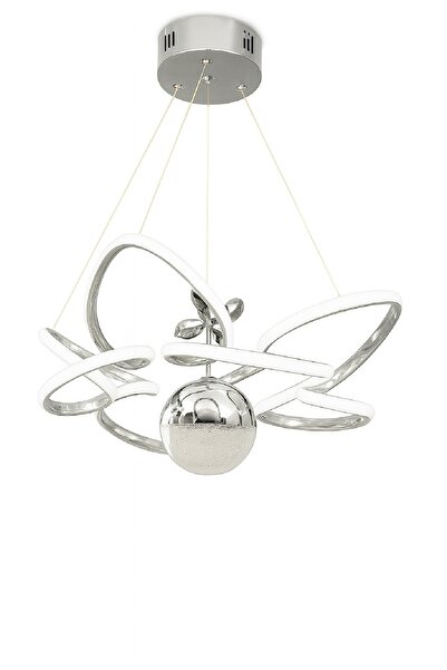 RSCOLLECTIONS Krom Modern Sarkıt 3 Renk Toplu Led Avize Salon - Oturma Odası Ledli Avize