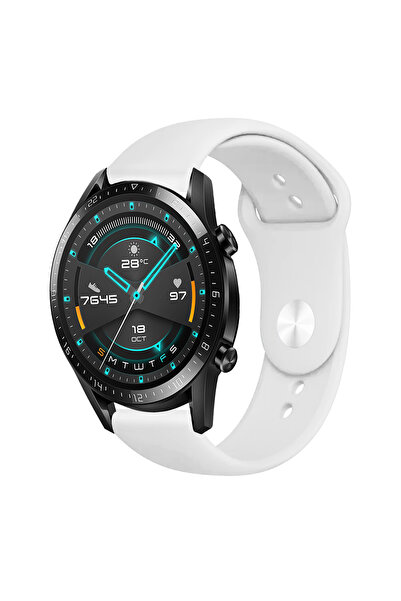 Tagomoon Huawei Watch Gt2 46mm Akıllı Saat Ile Uyumlu Yumuşak Dokulu Beyaz Si...