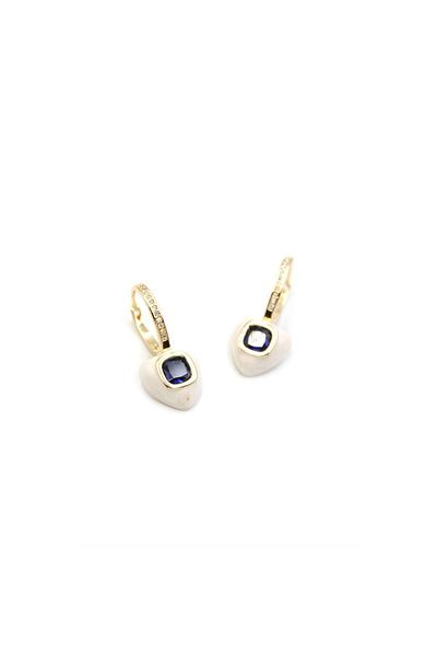 SepetBudur Enameled Heart Earrings - Blue