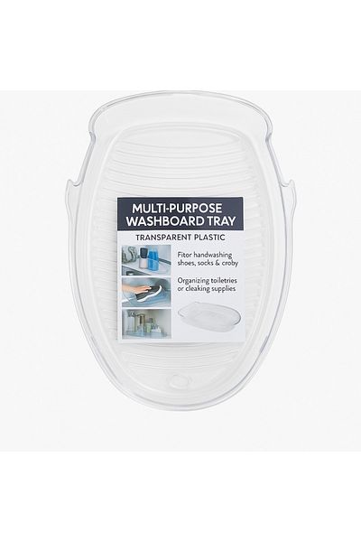 TSUMAB Multi-Purpose Clear Washboard Tray – Transparent Plastic