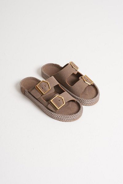 Lolita Love Shoes Papuci de damă Mink din piele de frânghie