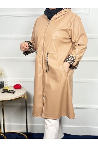 RACE FASHİON Trench din piele cu model leopard în interiorul RC300590