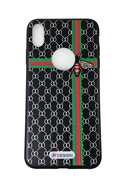 OEM Θήκη συμβατή με iPhone XS MAX, θήκη από σιλικόνη, σχέδιο με μέλισσα, μαύρ...