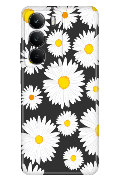 realme C75 (RMX3941) Kılıf Kapak Renkli Silikon Baskılı TPU Papatya