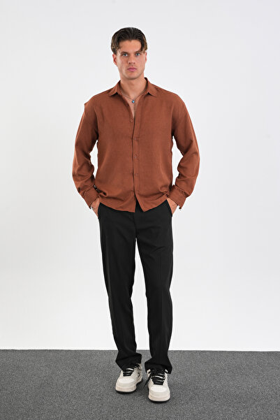 Klothy Ανδρικό μακρυμάνικο καλοκαιρινό πουκάμισο κανονικής εφαρμογής 2642