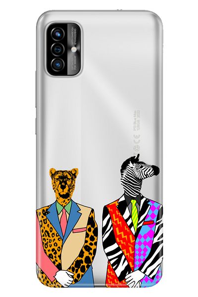 Reeder حافظة P13 Blue Max 2022 ملونة من السيليكون مطبوعة من مادة TPU Zebra Tiger Retro