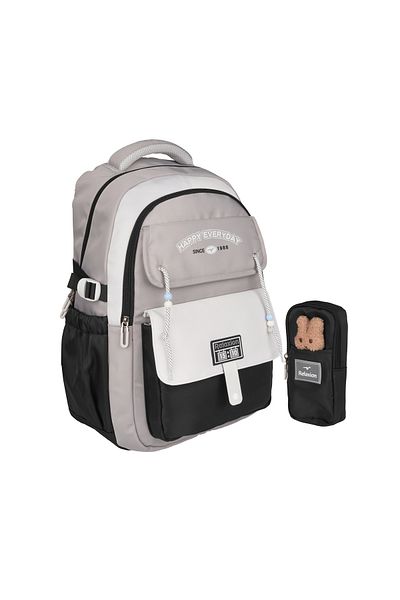 Relaxion New Season, Black-Grey Imported Premium School Backpack with Pen Holder (1515)