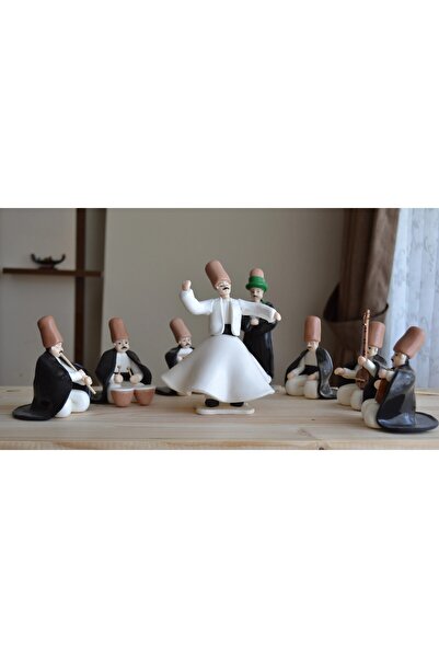 TRQZ Tamamen EL Yapımı Hamur Semazen Seti Büyük Boy 8 Parça