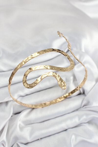 callerrons accessories سوار بازو نسائي من النحاس على شكل ثعبان ذهبي اللون - EBJ250726W36792