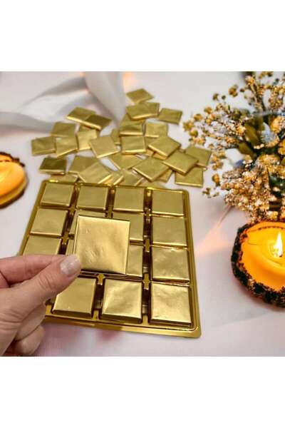 Cyz Home Altın Sargılı Sütlü Madlen 100 Adet Ikramlık Çikolata,Söz,Nişan İste...