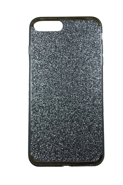 OEM Carcasă compatibilă cu iPhone 7 Plus, carcasă din vinil cu sclipici, argi...