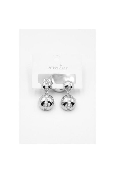 SepetBudur Baguette Jewelled Earrings - Silver