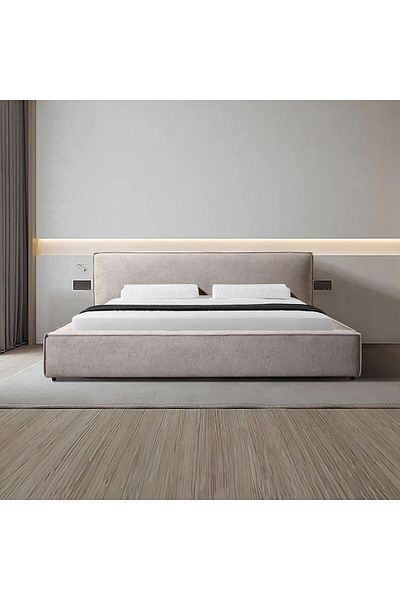 Danube Home Delano 180x200 King Bed - Light Brown L234xW188xH87cm