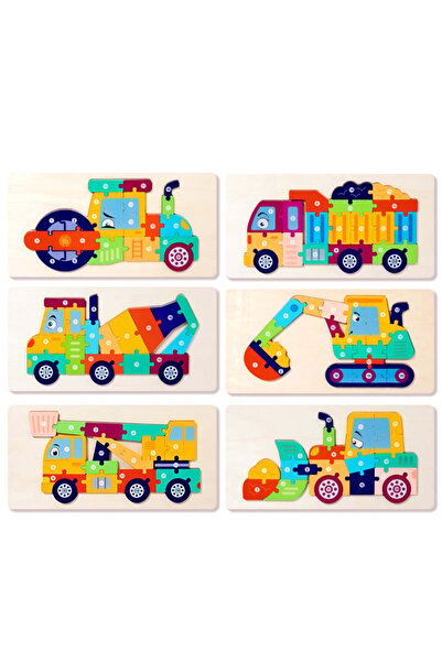 Noname Puzzle din lemn 3D Montessori - model aleatoriu