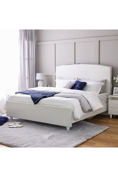 Danube Home Raigor 180x200 King Bed - White/Silver L188xW215xH145cm