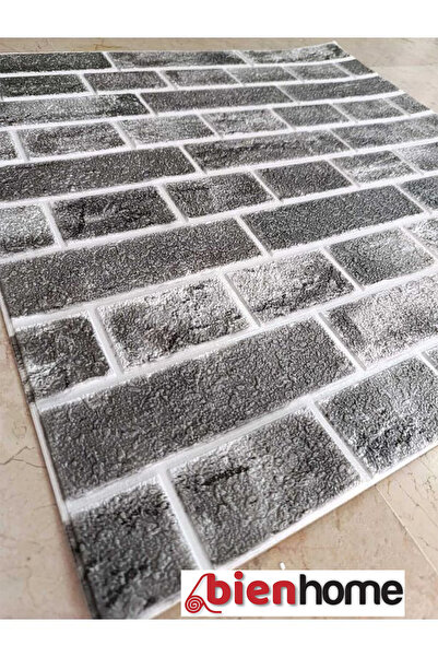 Bien Home Kendinden Yapışkanlı Duvar Paneli Gri Emboss Dekoratif Duvar Kağıdı Kaplama Köpük 70x70 Cm 0,50m²