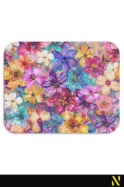 nilizma Colorful Ergonomic Mouse Pad with Flower Pattern - 23 cm X 19 cm - Non-Slip Base Home and Office Use Mousepad